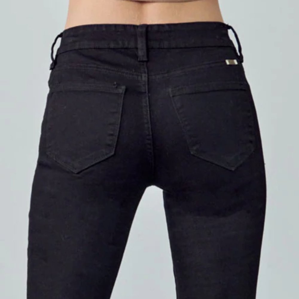 KanCan Ilene Mid Rise Flare Jeans Black SZ 30 - Picture 6 of 11